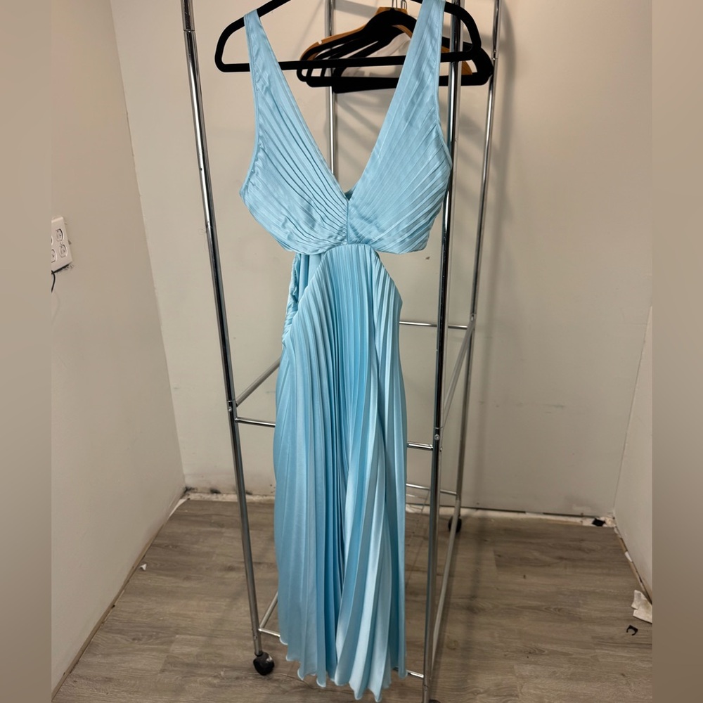 Blue satin dress